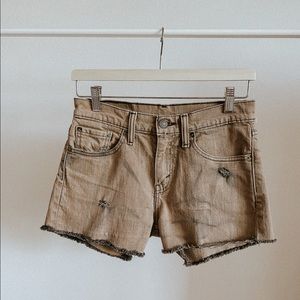 Levi’s Custom Hand Dyed Distressed Cutoff Shorts